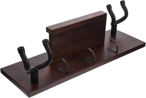 ibasenice 4-in-1 Guitar Wall Mount Hanger for Acoustic Electric Bass with Black Walnut Wood, Multi-Instrument Holder Shelf for Home Studio Music Room in Saudi Arabia