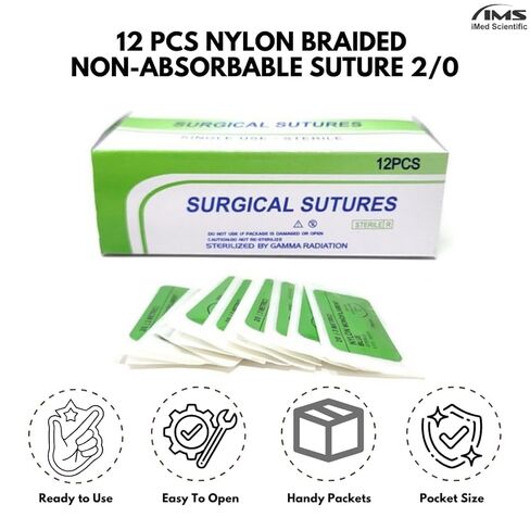 IMEDS Training Sutures 2/0 Nylon, Box of 12 Pcs Suture Thread with Needle, Demo Teaching Set in Saudi Arabia