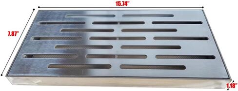 Drain Grate Cover,Trench Grating,Gully Grating,Sidewalk Drain,3mm Thick Stainless Steel Drain Grate with Fine Mesh Filter-Blocks Leaves, Size 8“x16 in Kuwait