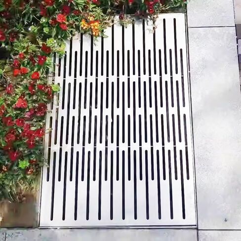 Drain Grate Cover,Trench Grating,Gully Grating,Sidewalk Drain,3mm Thick Stainless Steel Drain Grate with Fine Mesh Filter-Blocks Leaves, Size 8“x16 in Kuwait