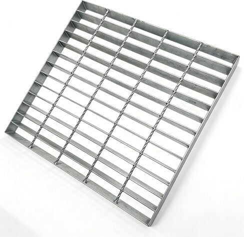 Galvanized Steel Drain Grate, B125 Class Sewer Grate, Weather-Resistant Outdoor Drain Cover, Heavy Duty Channel Grate, Silver Square Drainage Grate (23.62 inx23.62 in) in Saudi Arabia