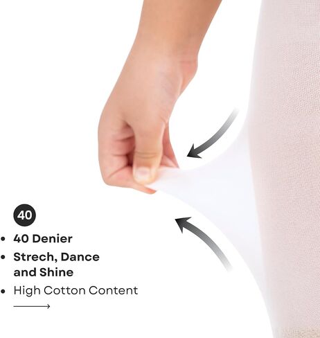 Girls Ballet Tights, Soft Footed Dance Tights for Toddler - Durable Stretch Microfiber Ballet Pantyhose in Saudi Arabia