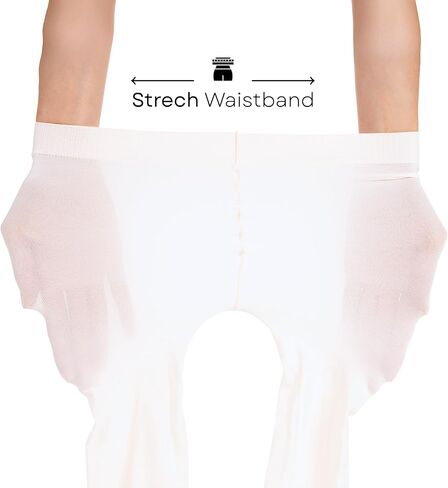 Girls Ballet Tights, Soft Footed Dance Tights for Toddler - Durable Stretch Microfiber Ballet Pantyhose in Saudi Arabia