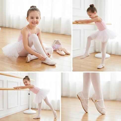 Girls Ballet Tights, Soft Footed Dance Tights for Toddler - Durable Stretch Microfiber Ballet Pantyhose in Saudi Arabia
