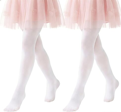 Yolyoo 2 Pairs Ballet Tights for Girls,Toddlers Ultra Soft Ballet Dance Tights, Footed Stockings for Students Wedding Party in Saudi Arabia
