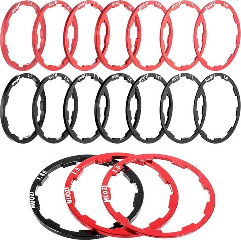 14pcs Cassette Spacer Washer for Flywheel Headset Spacers for Bike 7/8/9/10/11 Speed Flywheel Hub Washers Various Size Options of 1/1.5/1.85/2/2.18/2.35/2.5 mm in Saudi Arabia