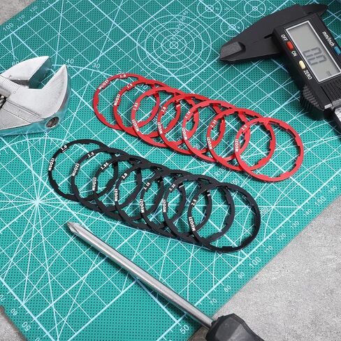 14pcs Cassette Spacer Washer for Flywheel Headset Spacers for Bike 7/8/9/10/11 Speed Flywheel Hub Washers Various Size Options of 1/1.5/1.85/2/2.18/2.35/2.5 mm in Saudi Arabia