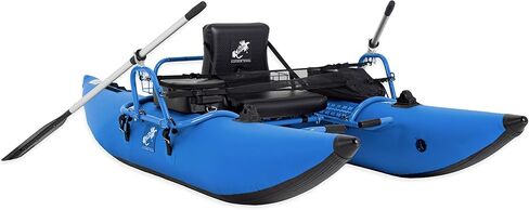 CADDIS Full Frame Pontoon Fishing Boat Made with Steel/Aluminum for 1 Person – 8/9 Foot Options, Lightweight with Motor Mount, Collapsible Frame and Reinforced Bladderless PVC Pontoons in Kuwait