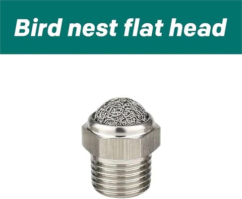 304 Stainless Steel Muffler With Flat End And Pointed 1/8 1/4 3/8 1/2 Inch 1Pcs(Bird nest flat head) in Saudi Arabia