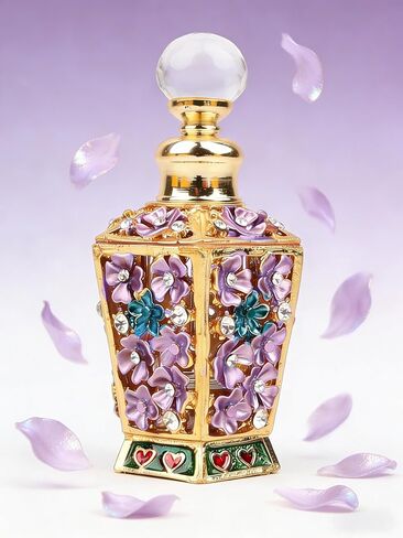 SEVENBEES Classic Vintage Antique Hollow-Out Flower Refillable Perfume Bottle in Kuwait