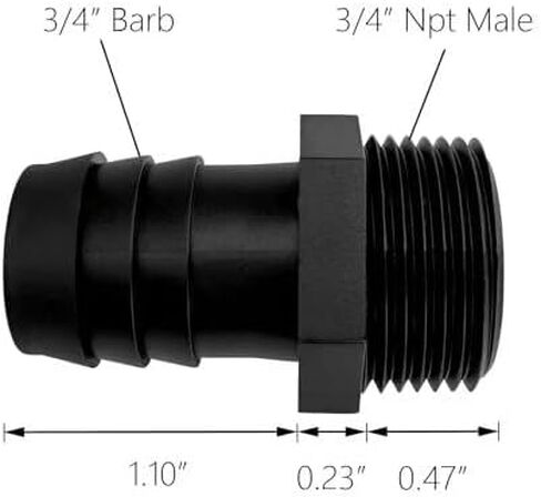 20 قطعة 3/4 بوصة بارب × 3/4 بوصة NPT موصل ذكر، تركيب خرطوم بلاستيكي، محول، خرطوم صناعي بارب إلى تجهيزات الأنابيب in Kuwait