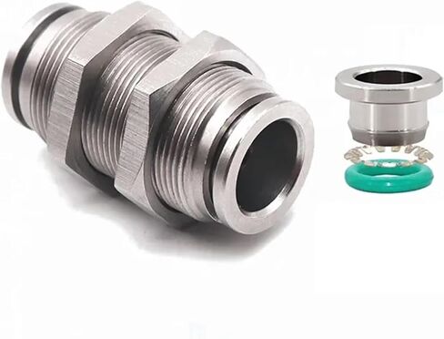 Pneumatic Connectors Air Fittings PM Tube 6/8/10mm Push In Hose Connector Quick Release Partition Coupling 304 Stainless Steel 1Pcs(6mm) in Saudi Arabia