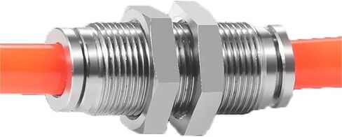 Pneumatic Connectors Air Fittings PM Tube 6/8/10mm Push In Hose Connector Quick Release Partition Coupling 304 Stainless Steel 1Pcs(6mm) in Saudi Arabia
