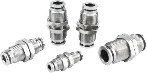 Pneumatic Connectors Air Fittings PM Tube 6/8/10mm Push In Hose Connector Quick Release Partition Coupling 304 Stainless Steel 1Pcs(6mm) in Saudi Arabia