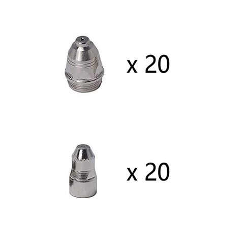 40 قطعة قسط P80 البلازما القاطع آلة الشعلة الاستهلاكية ل CNC 80A IGBT Thorch اكسسوارات فوهة تلميح القطب عدة فوهة لحام in Kuwait