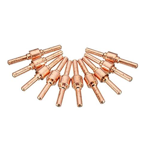 60 قطعة من النحاس الأحمر الممتد طويل البلازما القاطع تلميح أقطاب وفوهات عدة الاستهلاكية ل PT31 LG40 40A قطع لحام الشعلة فوهة لحام in Kuwait