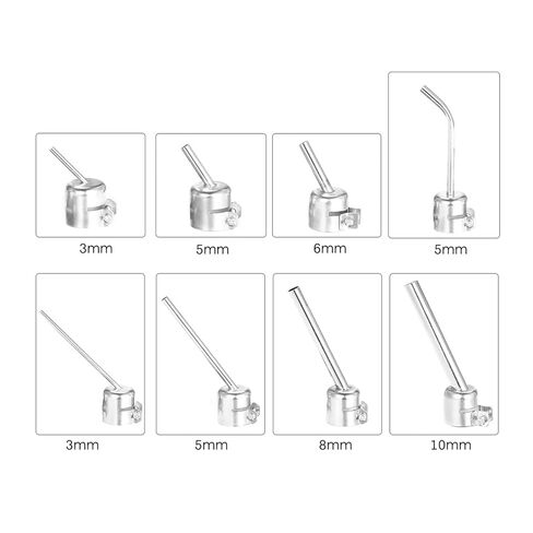 8 قطعة 45 درجة عازمة منحني فوهة محطة لحام محطات الهواء الساخن بندقية الفوهات أداة ل 858D فوهة لحام in Kuwait