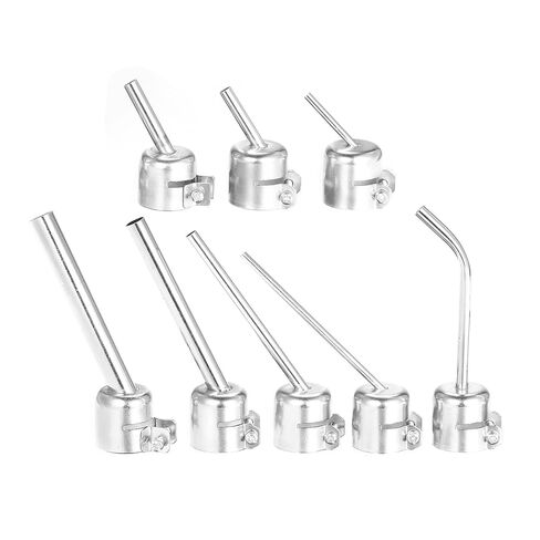 8 قطعة 45 درجة عازمة منحني فوهة محطة لحام محطات الهواء الساخن بندقية الفوهات أداة ل 858D فوهة لحام in Kuwait