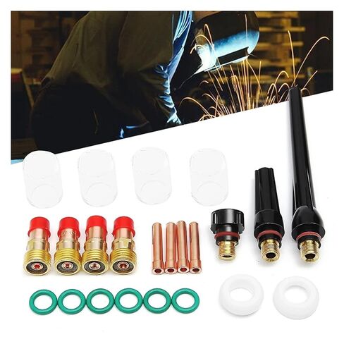 23 براغي شعلة لحام WP-17 WP-18 WP-26 مشبك الغطاء الخلفي مع مجموعة ملحقات زجاجية فوهة in Kuwait