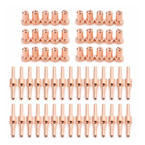 60 قطعة ممتدة طويلة طرف القطب وفوهات قطع البلازما مجموعات الاستهلاكية ل PT31 LG40 40A قطع الشعلة تركيبات فوهة لحام in Kuwait