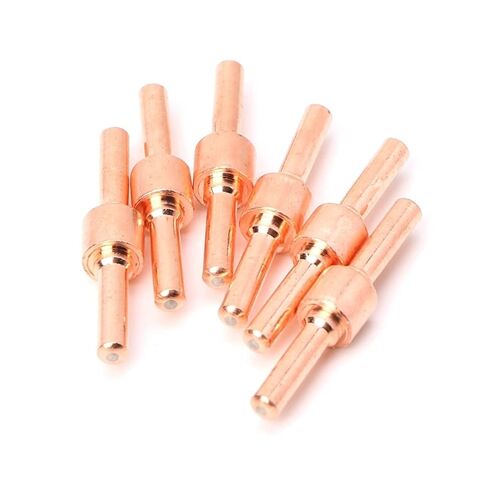 60 قطعة النحاس الأحمر تمديد طويل البلازما القاطع تلميح أقطاب وفوهات عدة فوهة لحام ل PT-31 LG-40 قطع لحام الشعلة فوهة in Kuwait