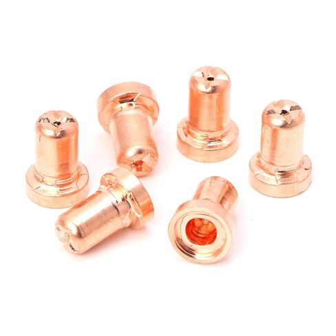 60 قطعة النحاس الأحمر تمديد طويل البلازما القاطع تلميح أقطاب وفوهات عدة فوهة لحام ل PT-31 LG-40 قطع لحام الشعلة فوهة in Kuwait