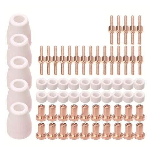 65 قطعة قطع البلازما تلميح أقطاب وفوهات عدة الملحقات الاستهلاكية ل PT31 قطع 30 40 50 أدوات لحام فوهة in Kuwait