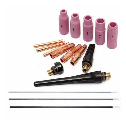 17 قطعة من شعلة اللحام، عدسة غاز قصيرة #10، طقم أكواب زجاجية حرارية، فوهة من مادة متينة in Kuwait