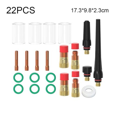 22 براغي شعلة لحام WP-17/18/26 10 مجموعة أكواب زجاجية متينة أداة عملية ملحقات فوهة in Kuwait