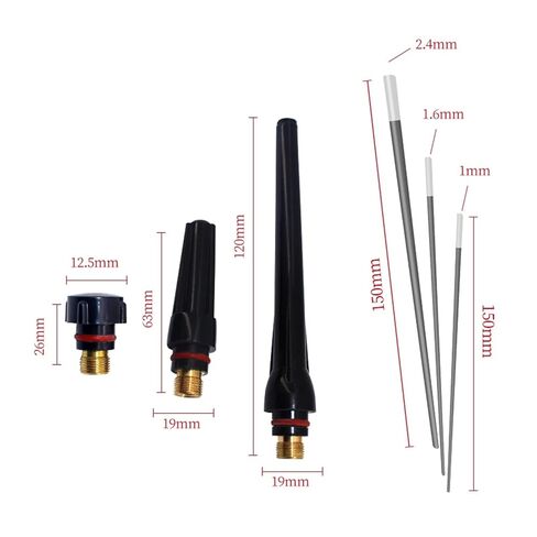 17Pcs Welders Welding Torch Cup Collet Body Nozzle Kit Tungsten Electrode for Wp-17/18/26 Nozzle in Saudi Arabia