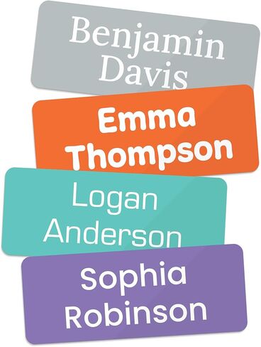 Personalized Clothing Labels for Kids, Nursing Home, Daycare and Personal Items, Custom Name Tags for Clothes Stickers, 1.5X.5 Inches Made in The USA by MSC in Saudi Arabia