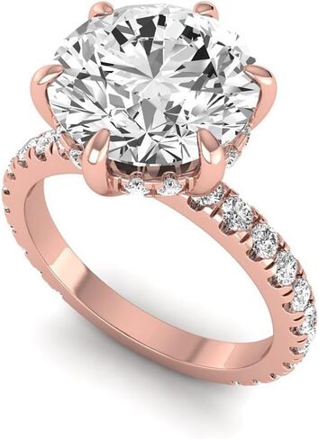 IGI Certified 4.75 CARAT REOL LAB GROWN DAIMOND (4 CT ، F ، VVS2) HIDDEN HALO 14K GOLD LEASHING FOR WOMENS in Kuwait