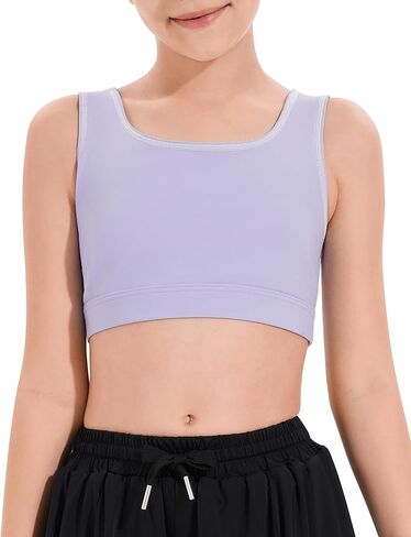 Girls Training Bras Soft Seamless Sports Bra for Kids Comfort Crop Cami Underwear with Wide Straps in Saudi Arabia