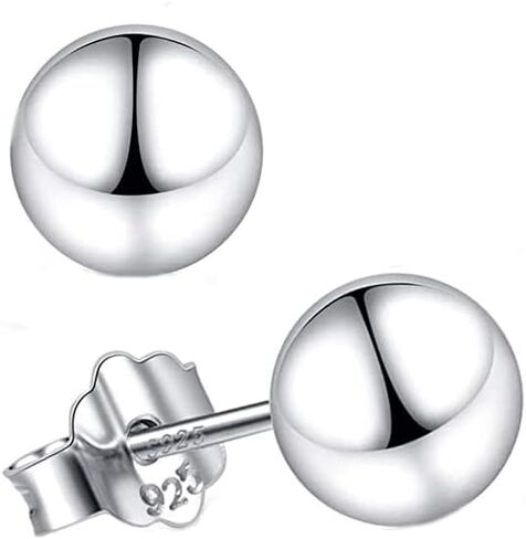 White Imitation Pearls Stud Earrings, Delicate 12 Pairs Pearls Earrings For Women, Classic Elegant Ball Stud Earrings For Ladies in Kuwait