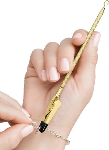 Bracelet Helper Tool with Hook - Fastener Helper Tool for Bracelet, Necklace, Jewelry, Watch - Clip, Clasp Helper - Portable, Easy-to-Use, Made of Metal - Teal in Kuwait