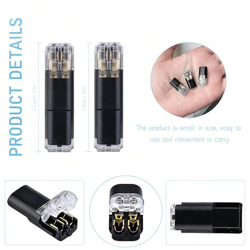 100pcs Double Wire Plug in Connector with Locking Buckle, Quick-Clip Fasteners Multi-Purpose Snap-On Blocks for Strip Lights DIY Crafting, Low-Voltage Decor & Model Kits 2 Pin in Saudi Arabia