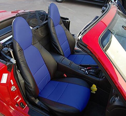 Iggee مصمم لسيارة Mazda Miata 2001-2005، بيج - غطاء مقعد أصلي مصنوع خصيصًا من الجلد الصناعي in Kuwait