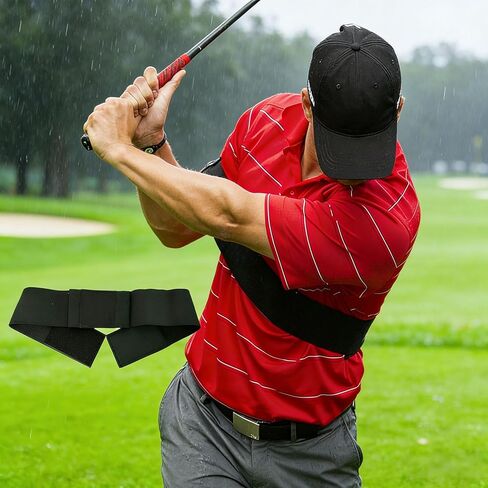 Slider Golf Training Aid for Swing Correcting, Golf Swing Training Aid, Foldable Adjustable Elastic Nylon, Improve Swings Stability with Elastic Band, Trainer for Left & Right Arm in Kuwait