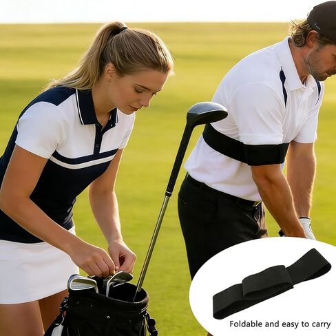 Slider Golf Training Aid for Swing Correcting, Golf Swing Training Aid, Foldable Adjustable Elastic Nylon, Improve Swings Stability with Elastic Band, Trainer for Left & Right Arm in Kuwait