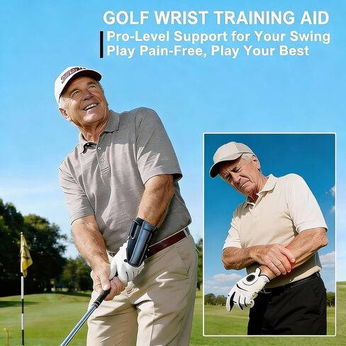 دعامة معصم الجولف، أداة تدريب على معصم الجولف قابلة للتعديل لمساعدة مدرب التأرجح الاحترافي مع جبيرة طبية داخلية لليد اليسرى/اليمنى للتعافي من الإصابات وأداء التأرجح المتسق in Kuwait