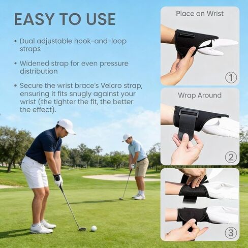 دعامة معصم الجولف، أداة تدريب على معصم الجولف قابلة للتعديل لمساعدة مدرب التأرجح الاحترافي مع جبيرة طبية داخلية لليد اليسرى/اليمنى للتعافي من الإصابات وأداء التأرجح المتسق in Kuwait