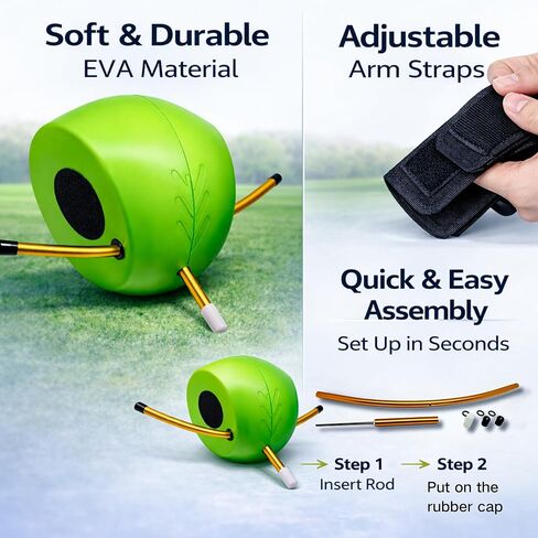 Golf Swing Trainer Ball with Adjustable Velcro Strap – Improve Arm Connection, Swing Path & Tempo, Golf Training Aid for Beginners in Saudi Arabia