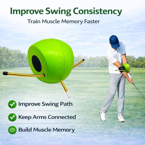 Golf Swing Trainer Ball with Adjustable Velcro Strap – Improve Arm Connection, Swing Path & Tempo, Golf Training Aid for Beginners in Saudi Arabia