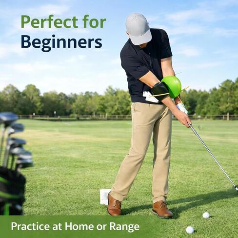 Golf Swing Trainer Ball with Adjustable Velcro Strap – Improve Arm Connection, Swing Path & Tempo, Golf Training Aid for Beginners in Saudi Arabia
