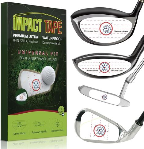 162-Pack Golf Impact Tape Stickers - High-Clarity Residue-Free Strike Labels for Golf Irons, Woods & Fairway Clubs, Swing Practice Aid to Boost Accuracy & Sweet Spot Consistency in Kuwait
