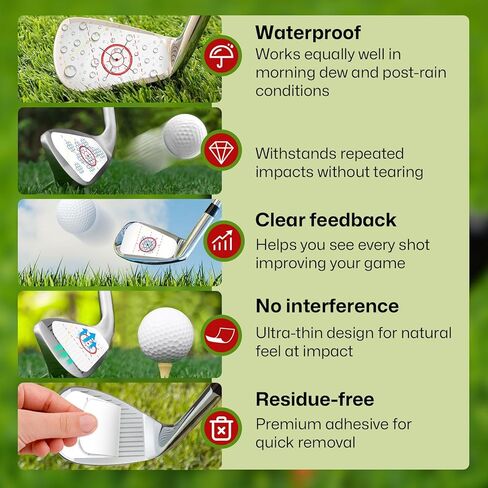 162-Pack Golf Impact Tape Stickers - High-Clarity Residue-Free Strike Labels for Golf Irons, Woods & Fairway Clubs, Swing Practice Aid to Boost Accuracy & Sweet Spot Consistency in Kuwait