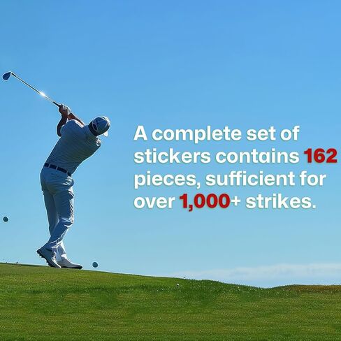 162-Pack Golf Impact Tape Stickers - High-Clarity Residue-Free Strike Labels for Golf Irons, Woods & Fairway Clubs, Swing Practice Aid to Boost Accuracy & Sweet Spot Consistency in Kuwait
