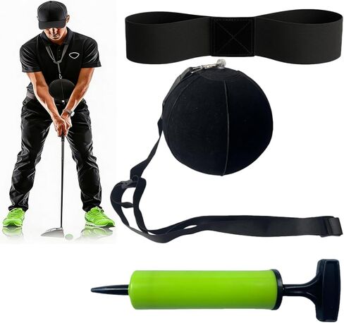 مجموعة أحزمة تدريب الجولف، كرة ذكية قابلة للنفخ للتدريب على التأرجح مع مضخة نفخ وحبل قابل للتعديل، مساعدة مدرب التأرجح للجولف ومساعد التأرجح للمبتدئين in Kuwait