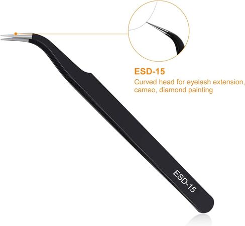 3PCS Precision Tweezers Set, Upgraded Anti-Static Stainless Steel of Tweezers, for Electronics, Soldering, Laboratory Work, Jewelry-Making, Model, Craft in Saudi Arabia