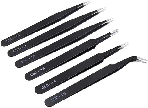 3PCS Precision Tweezers Set, Upgraded Anti-Static Stainless Steel of Tweezers, for Electronics, Soldering, Laboratory Work, Jewelry-Making, Model, Craft in Saudi Arabia